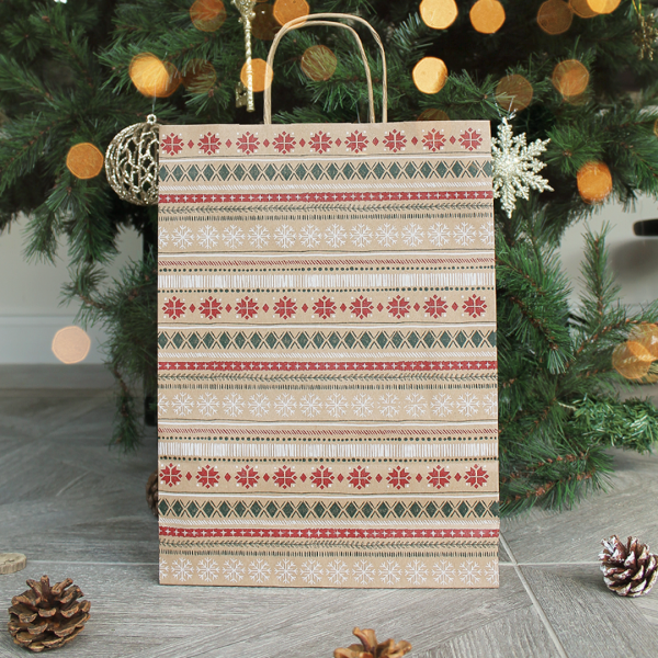 Christmas paper gift bag merry christmas large | Refillability Devon