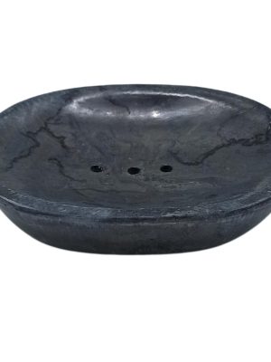 Oval Black Marble Soap Dish | Refillability